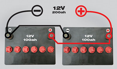 Параллельное соединение двух аккумуляторов
